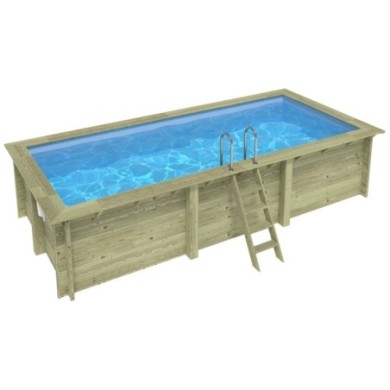 Zwembad AQUA 6.1 x 2.85 – H.1.31 m, lichtblauw, met in te betonneren steunen