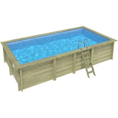 Zwembad AQUA 7 x 3.75 – H.1.45 m, lichtblauw, met in te betonneren steunen