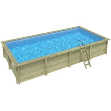 Zwembad AQUA 8.5 x 4.35 – H.1.45 m, lichtblauw, met in te betonneren steunen