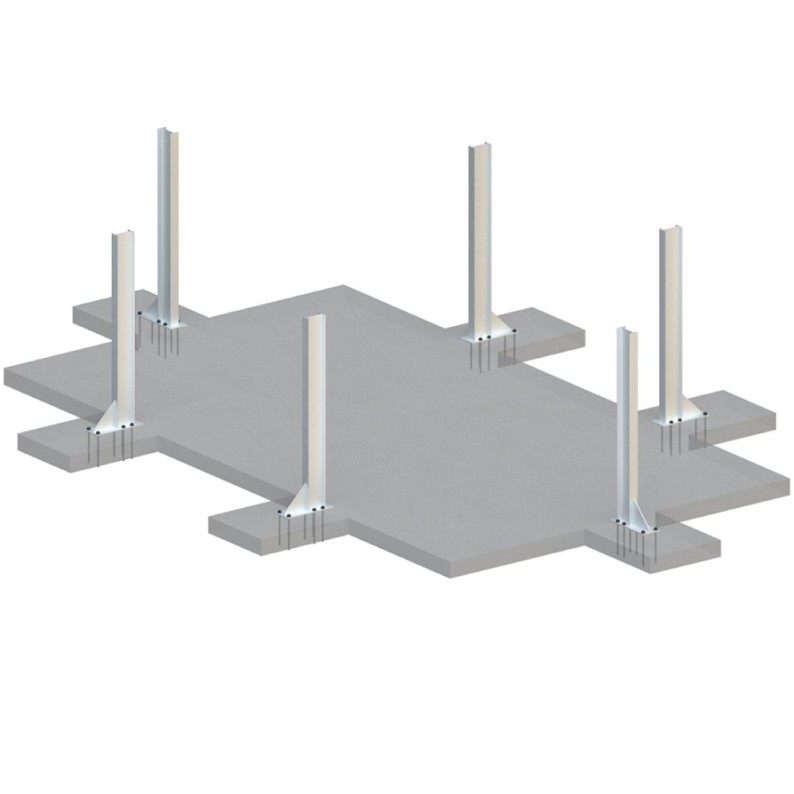 Zwembad AQUA 4.65 x 2.85 – H.1.24 m, lichtblauw, met beugels vastgeschroefd aan beton
