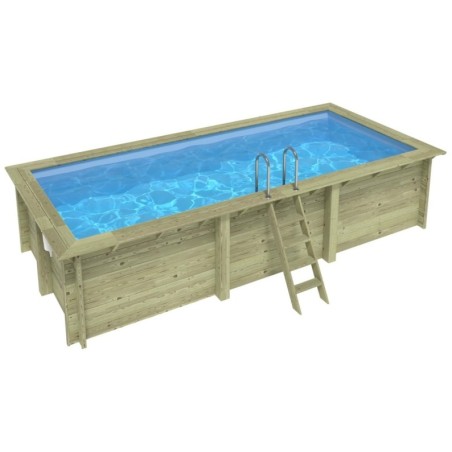 Zwembad AQUA 6.1 x 2.85 - H.1.31 m, lichtblauw, op een frame - zonder betonnering