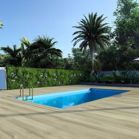 Zwembad AQUA 7 x 3.75 - H.1.45 m, lichtblauw, op een frame - zonder betonnering