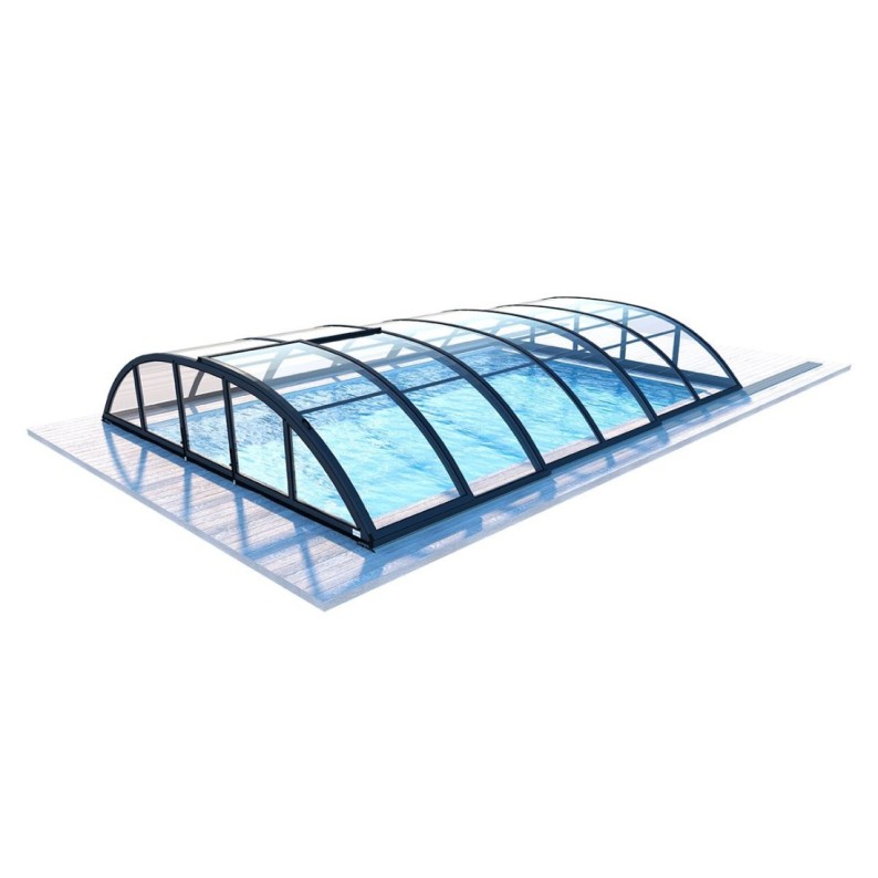 Zwembadoverkapping Horizon – 6.1x2.38 m – Massief polycarbonaat 3 mm – voor zwembad BAS7306