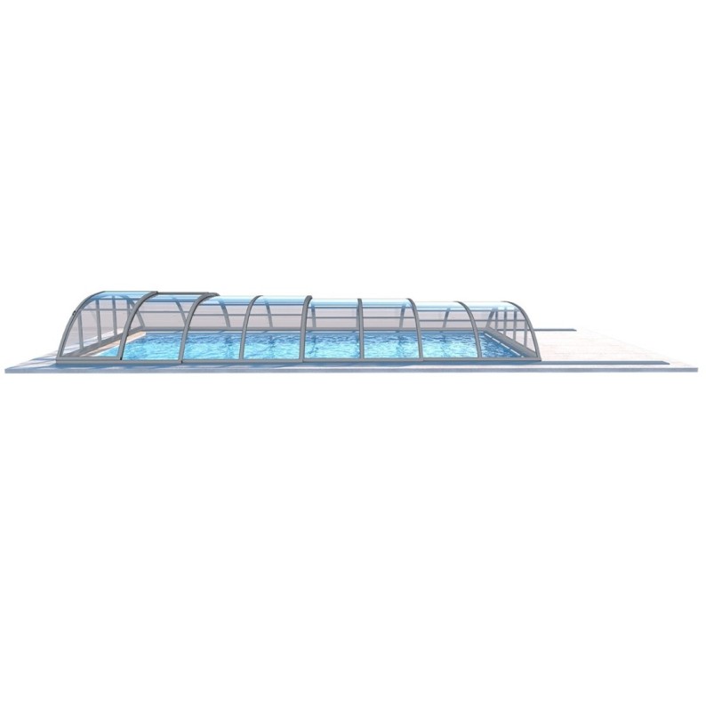 Zwembadoverkapping Horizon – 7.43x3.5 m – Massief polycarbonaat 3 mm – voor zwembad BAS7308