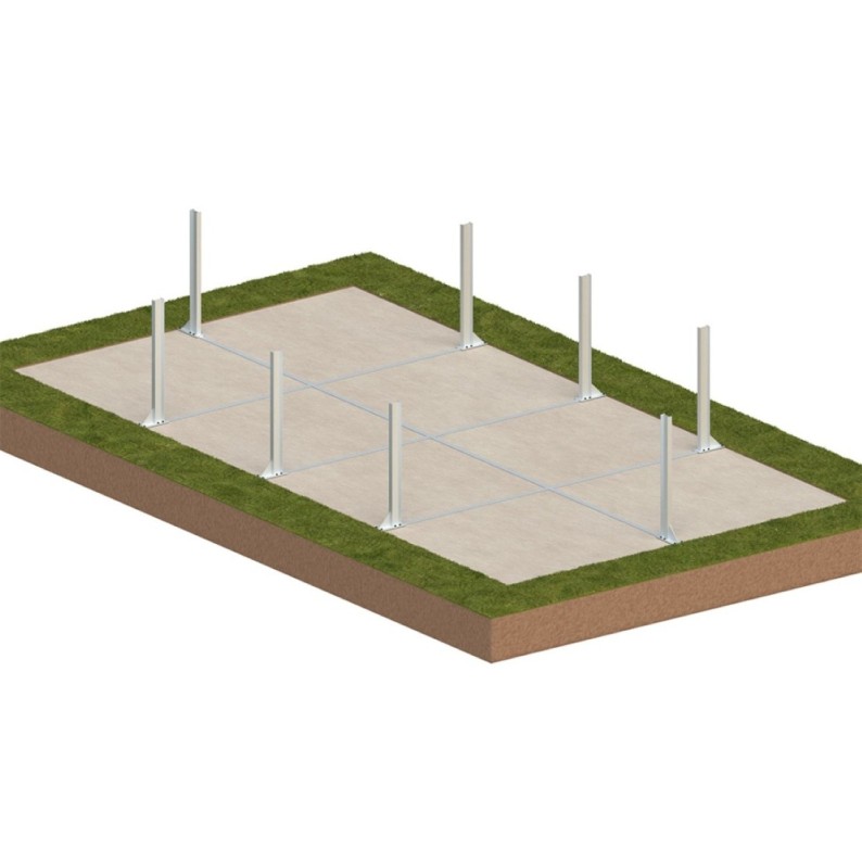 Zwembad AQUA 8.5 x 4.35 - H.1.45 m, grijs, op een frame - zonder betonnering