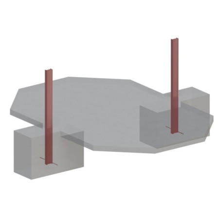 Zwembad NEMO 4.3 x 3 – H.1.18 m met strand, grijs, met in te betonneren steunen