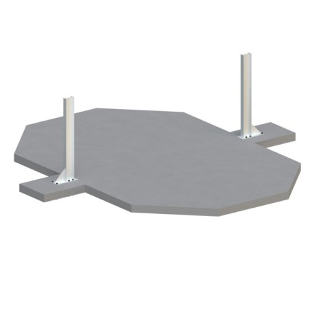 Zwembad NEMO 4.3 x 3 – H.1.18 m met strand, lichtblauw, met beugels vastgeschroefd aan beton