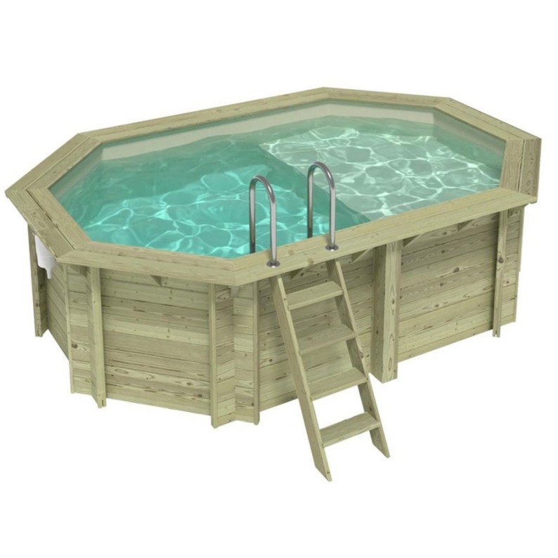 Zwembad NEMO 4.3 x 3 – H.1.18 m met strand, zand, op een frame - zonder betonnering