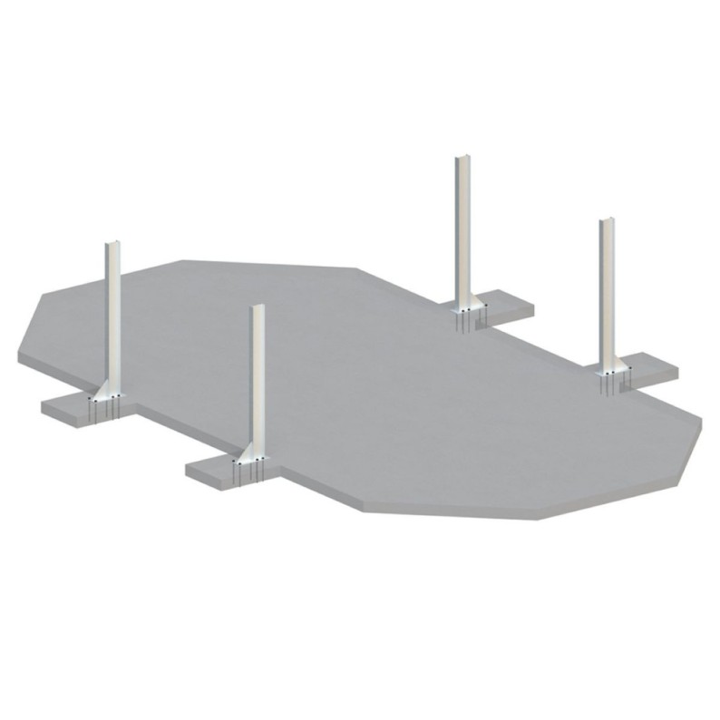 Zwembad NEMO 7.3 x 3.97 – H.1.45 m met strand, zand, met beugels vastgeschroefd aan beton