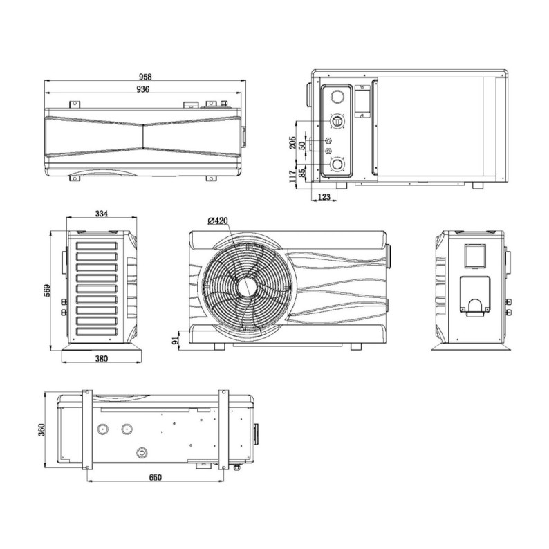 Inverter warmtepomp NEO 7 kW voor zwembaden 5-30 m3