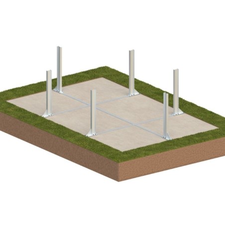 Zwembad AQUA 6.1 x 2.85 – H.1.31 m met strand, grijs, op een frame - zonder betonnering