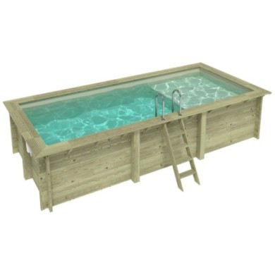 Zwembad AQUA 6.1 x 2.85 – H.1.31 m met strand, zand, op een frame - zonder betonnering