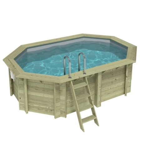 Zwembad NEMO 4.3 x 3 - H.1.18 m, grijs, op een frame - zonder betonnering
