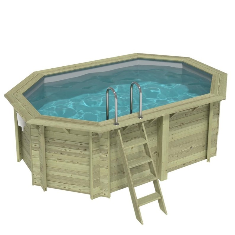 Zwembad NEMO 4.3 x 3 - H.1.31 m, grijs, op een frame - zonder betonnering