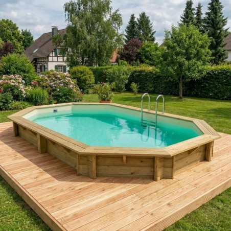 Zwembad NEMO 7.3 x 3.97 – H.1.45 m, zand, met in te betonneren steunen