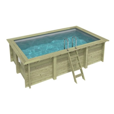 Zwembad AQUA 4.65 x 2.85 - H.1.24 m, grijs, op een frame - zonder betonnering