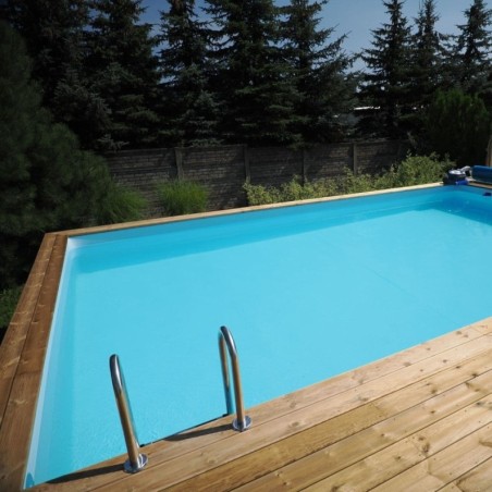 Zwembad AQUA 4.65 x 2.85 - H.1.24 m, grijs, op een frame - zonder betonnering