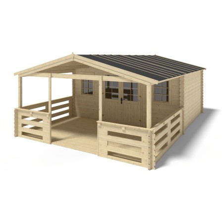 Veranda voor het huisje 5x3 m - Kleur transparant