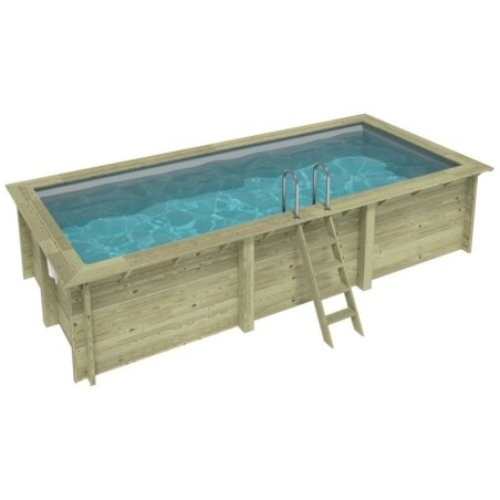 Zwembad AQUA 6.1 x 2.85 – H.1.31 m, grijs, met in te betonneren steunen