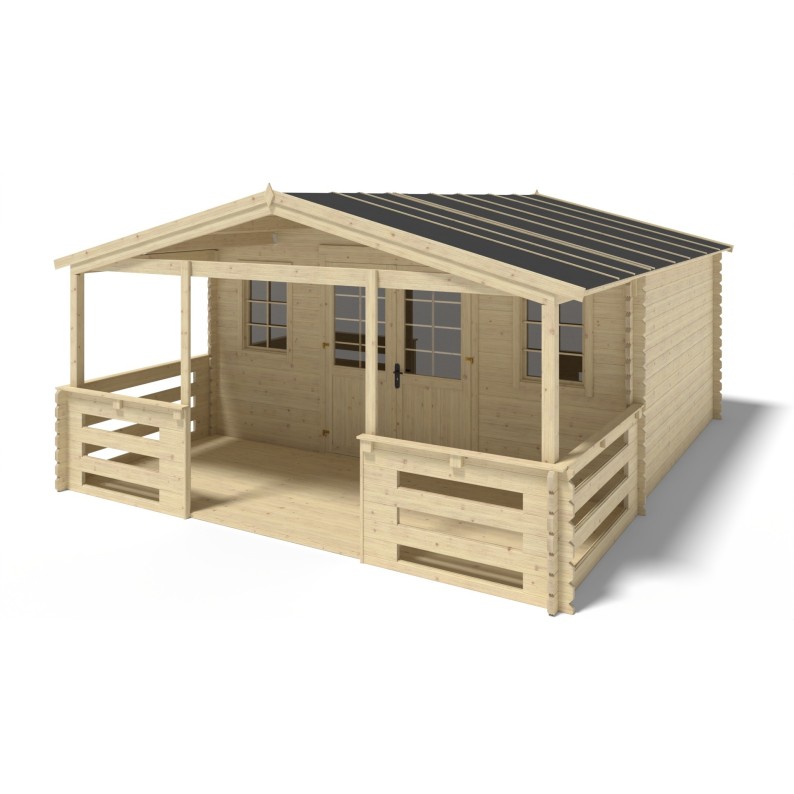 Veranda voor het huisje 5x2 m - Kleur transparant