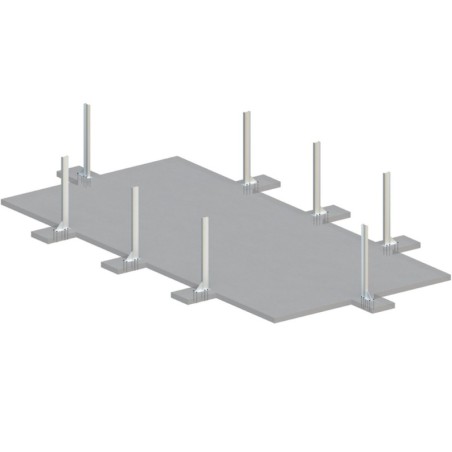 Zwembad AQUA 7 x 3.75 – H.1.45 m, grijs, met beugels vastgeschroefd aan beton