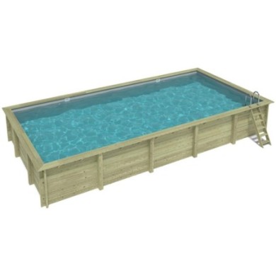 Zwembad AQUA 10.2 x 5.2 – H.1.45 m, grijs, met in te betonneren steunen