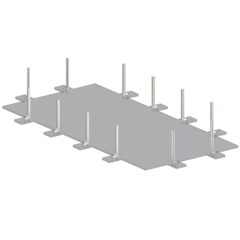 Zwembad AQUA 10.2 x 5.2 – H.1.45 m, zand, met beugels vastgeschroefd aan beton