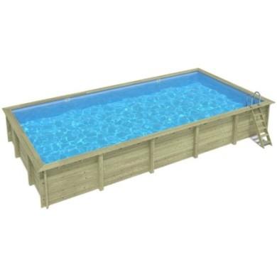 Zwembad AQUA 10.2 x 5.2 - H.1.45 m, lichtblauw, op een frame - zonder betonnering
