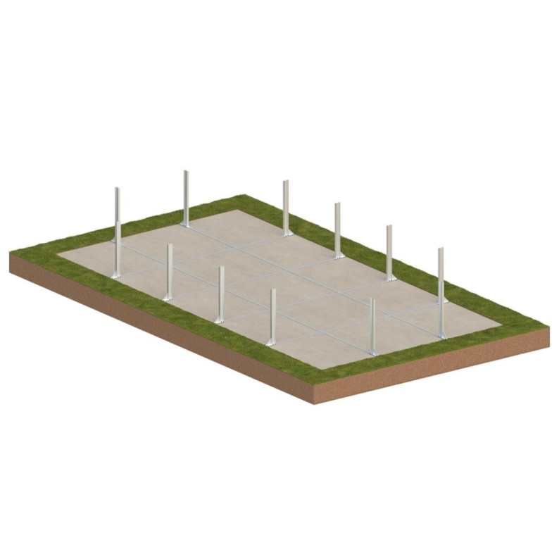 Zwembad AQUA 10.2 x 5.2 – H.1.45 m met strand, grijs, op een frame - zonder betonnering