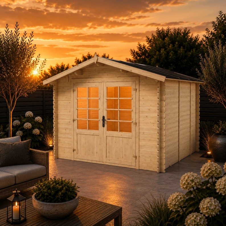 Tuinhuis Stuttgard 300x300 cm | 28mm | Onbehandeld