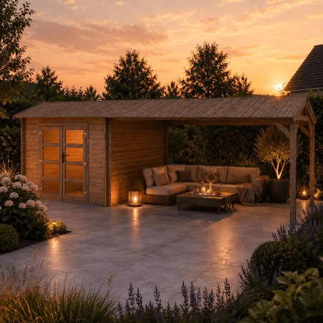 Tuinhuis met Overkapping Vayen | 700x300 cm | Geïmpregneerd