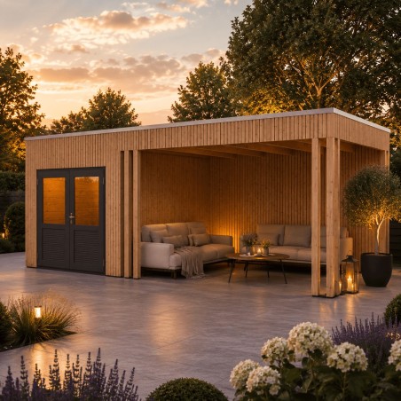 Rhombus Tuinhuis met overkapping Emily | 700x300cm | Inclusief montage
