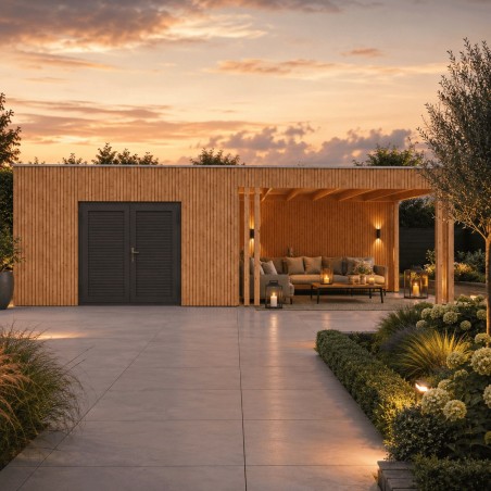 Rhombus Tuinhuis met overkapping Emily | 800x300cm | Inclusief montage