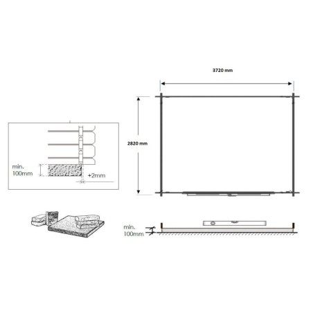 Houten tuinhuis 11.7 m² - 3.9x3 m - 34 mm