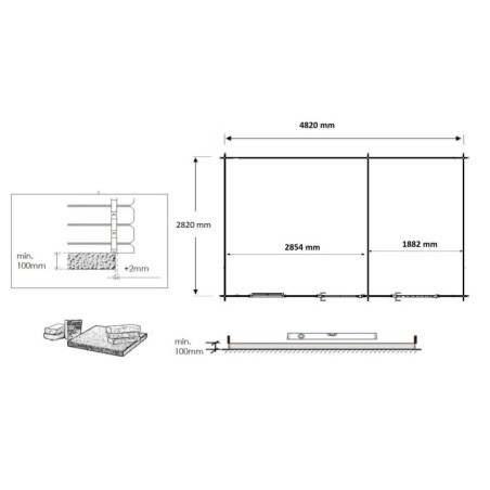 Tuinhuis Uddel 500x300 cm | 28mm | Onbehandeld
