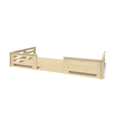 Houten tuinhuis - 6x6 m - 54 m² met terras