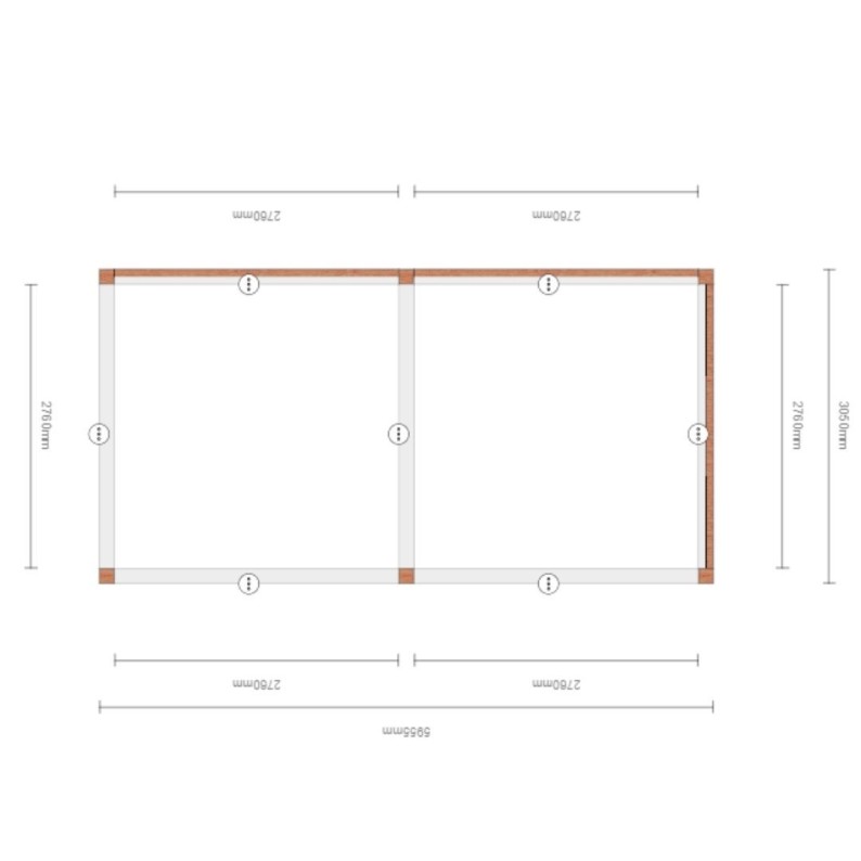 Douglas overkapping 600x300 cm | Royale houten overkapping