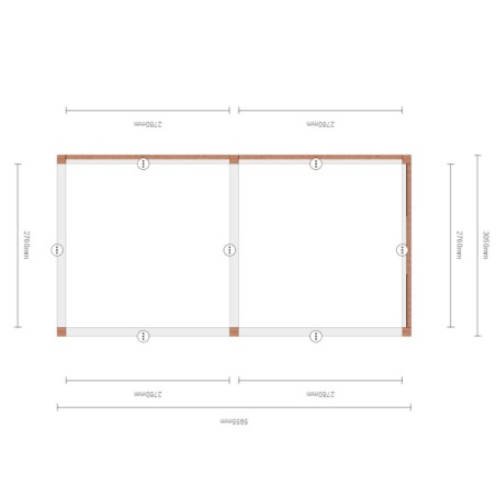 Douglas overkapping 600x300 cm | Royale houten overkapping