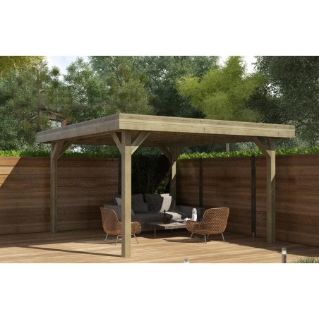 Tuinprieel 4.04x4.04 m - Geïmpregneerd