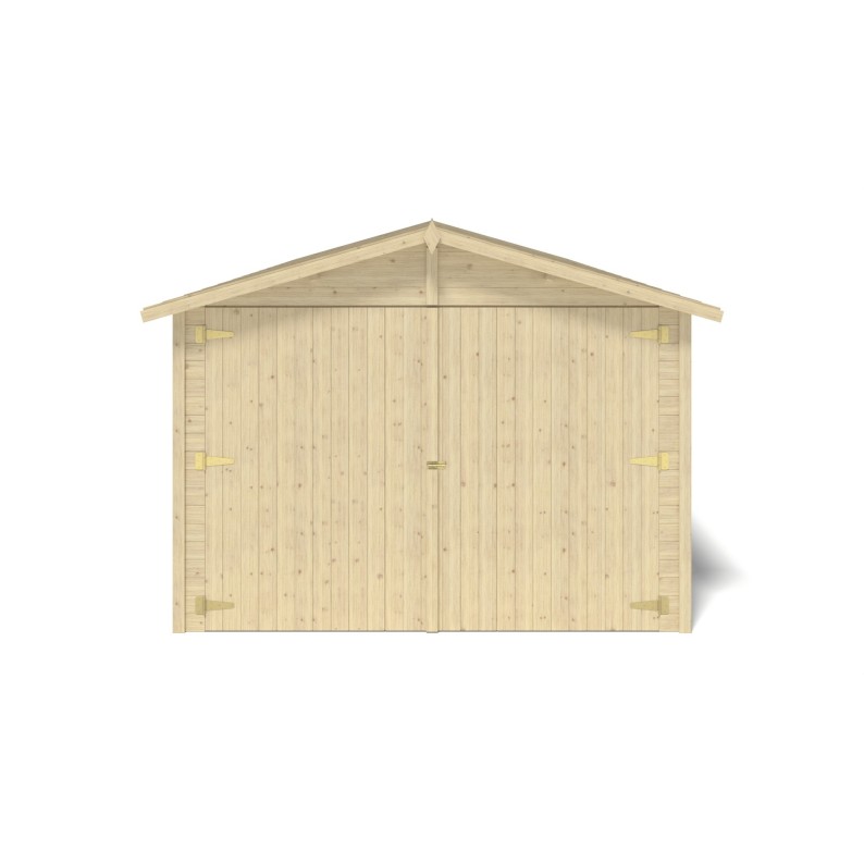 Houten garage 18.19 m² - 3.05x5.91 m - 18 mm - Kleur: transparant