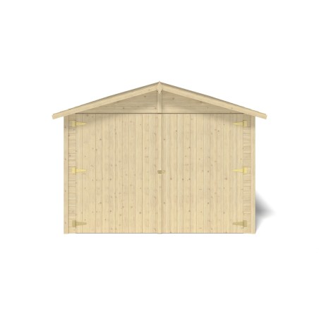 Houten garage 18.19 m² - 3.05x5.91 m - 18 mm - Kleur: transparant