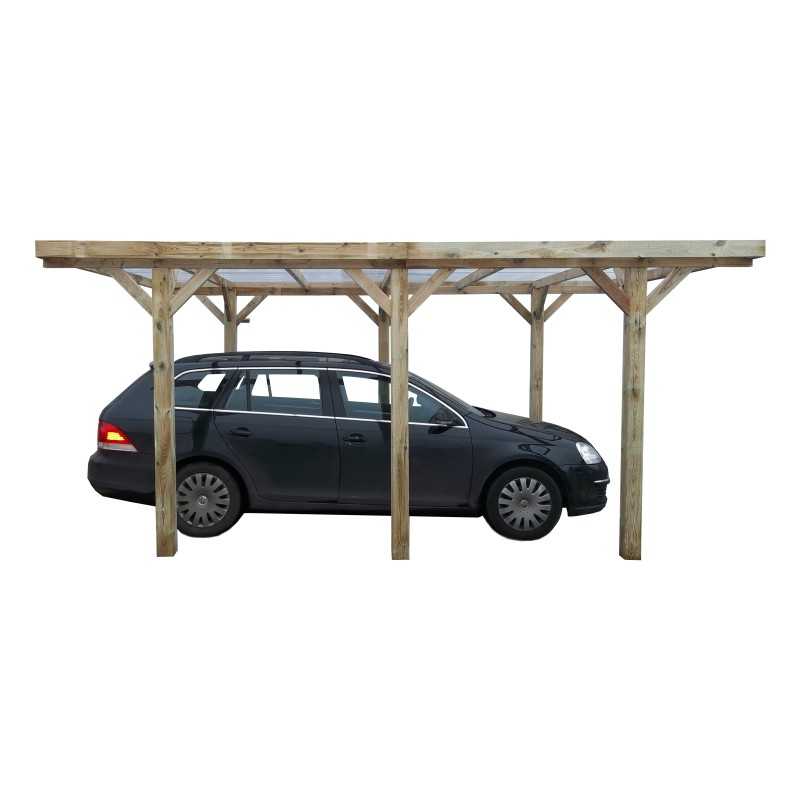 Carport, garageschuilplaats - 3.04x5.12 m - 15.56 m² - PVC-afdekking