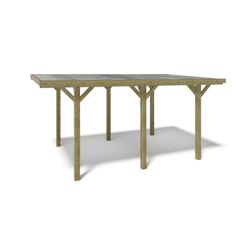 Carport, garageschuilplaats - 3.04x5.12 m - 15.56 m² - PVC-afdekking