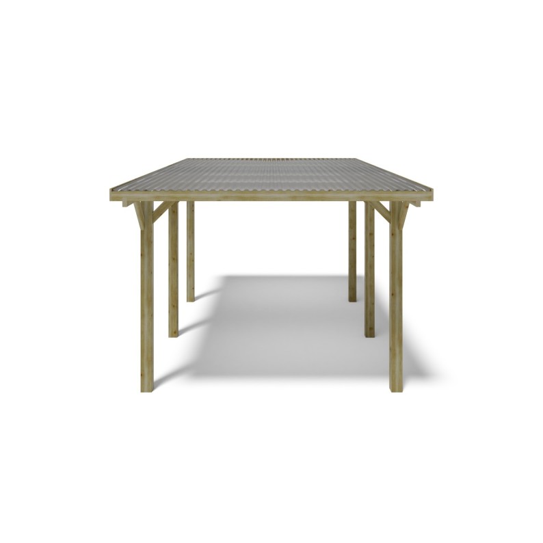 Carport, garageschuilplaats - 3.04x5.12 m - 15.56 m² - PVC-afdekking