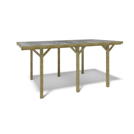 Carport, garageschuilplaats - 3.04x5.12 m - 15.56 m² - PVC-afdekking