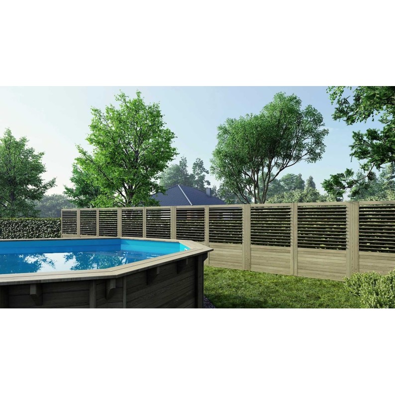 Houten schutting / lamellenpaneel – set – bruin geïmpregneerd