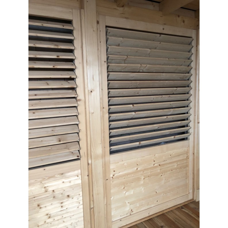 Houten schutting / lamellenpaneel – set – bruin geïmpregneerd