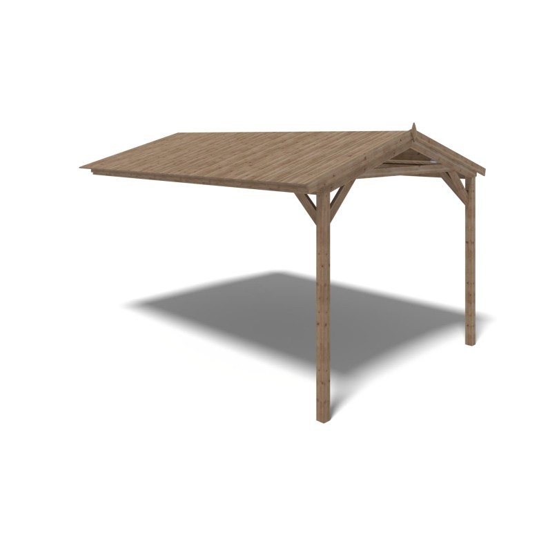 Overkapping voor de veranda of het terras van het huisje 4x2.76 m - Geïmpregneerd