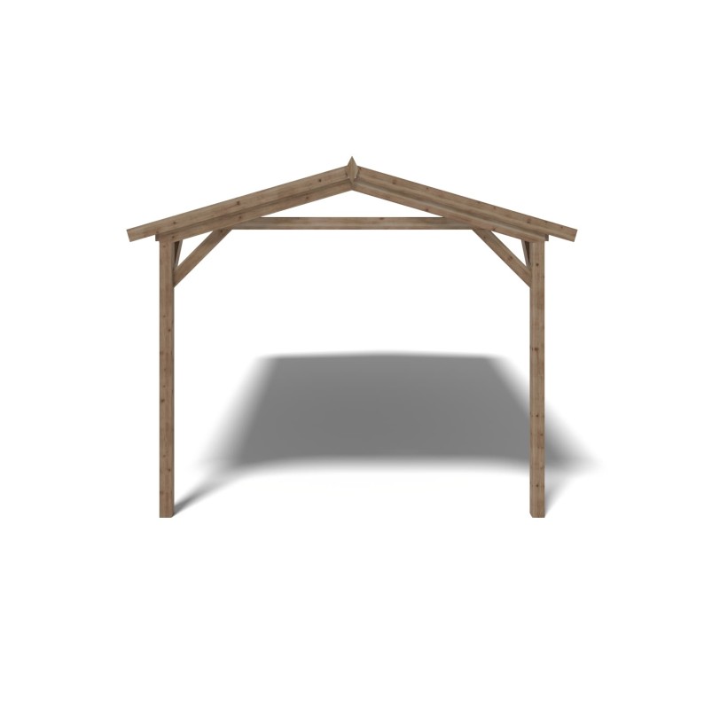 Overkapping voor de veranda of het terras van het huisje 4x2.76 m - Geïmpregneerd