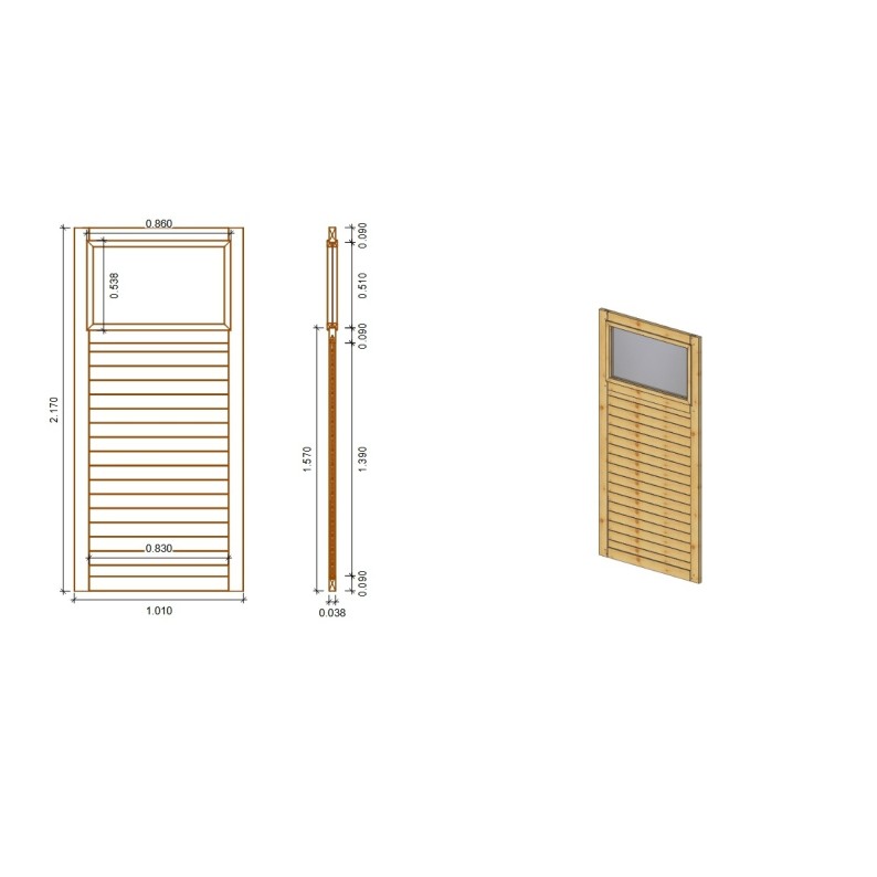 Paneel voor prieel 1,01 × 2,17 m